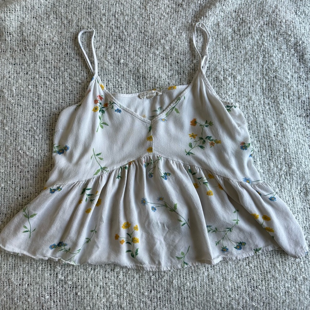 Flowy White Floral Camisole